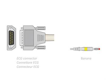 Kabel EKG 2.2 m-bananowy-do Biocare, Edan, Nihon/ECG CABLE 2.2 m-banana-Biocare, Edan, Nihon