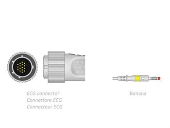 Kabel EKG 2.2 m - bananowy - kompatybilny z Cardioline/ECG CABLE 2.2m-banana-compatible Cardioline