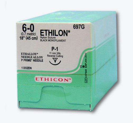 ETHICON ETHILON monofilamentowe-grubo6/0-iga16mm/ETHICON ETHILON MONOFILAMENT-GAUGE6/0-Needle16mm
