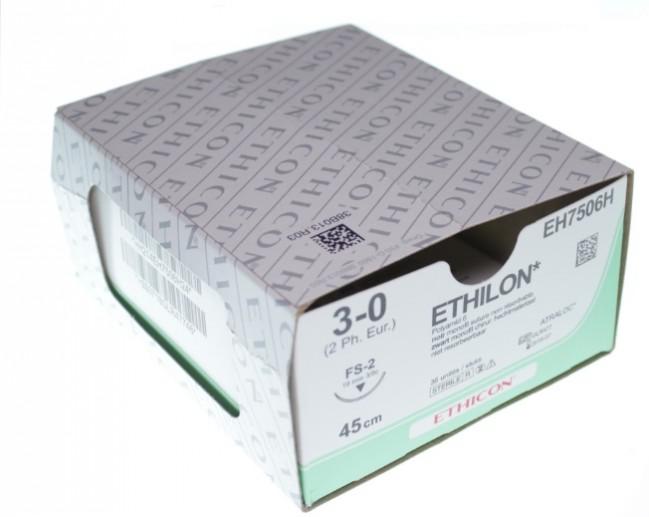 ETHICON ETHILON monofilamentowe-grubo3/0-iga19mm/ETHICON ETHILON MONOFILAMENT-GAUGE3/0,Needle19mm