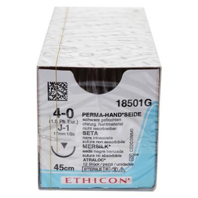 ETHICON PERMA-HAND jedwabne-grubo4/0-iga17mm-plecione/ETHICON PERMA-HAND SILK-GAUGE4/0,Needle17mm