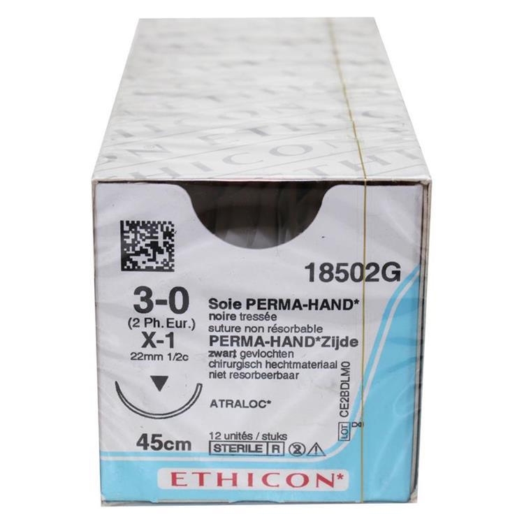ETHICON PERMA-HAND jedwabne-grubo3/0,iga22mm-plecione/ETHICON PERMA-HAND SILK-gauge3/0,Needle22mm