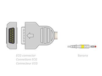 Kabel EKG 2.2m-bananowy-kompatybilny z GE Marquette/ECG CABLE 2.2m-banana-compatible GE Marquette