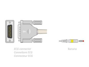 Kabel EKG 2.2m-bananowy-kompatybilny z Esaote,Shiller/ECG CABLE .2m-banana-compatible Esaote,Shiller