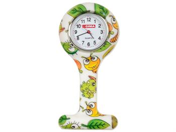  Silikonowy zegarek  pielgiarski - okrgy - gsiennica/SILICONE NURSE WATCH - round - caterpillar 