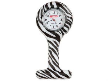 Silikonowy zegarek  pielgiarski - okrgy - zebra/SILICONE NURSE WATCH - zebra fantasy 