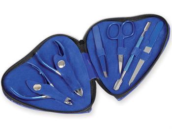 Zestaw do manicure w ksztacie serca-niebieski-6 sztuk/PODIATRY HEART SHAPE KIT-blue-6 pieces 