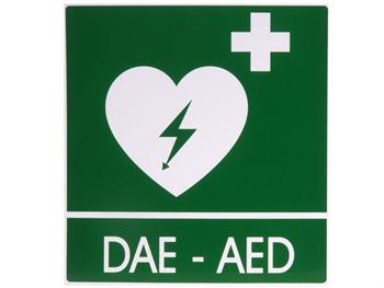 Aluminiowa naklejka DAE-AED 29x36cm do defibrylatorw/DAE-AED ALUMINIUM SIGN 29x36cm defibrillators