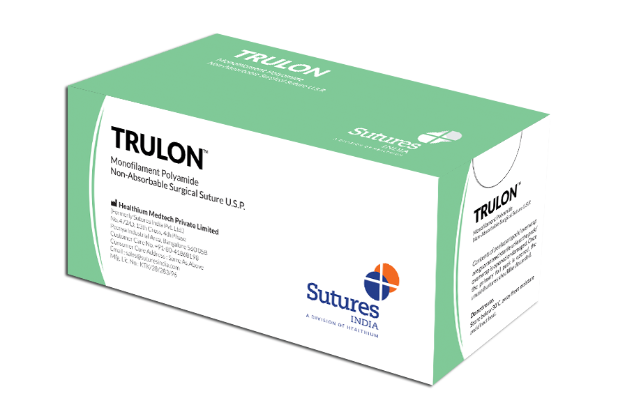 TRULON grubo nici4/0,koo3/8,iga19mm-45cm-niebieskie/TRULON gauge 4/0,circle3/8,needle19mm-blue