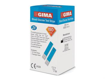 Paski glukozy 25szt. do glukometrw Gima/GLUCOSE STRIPS 25 PCS. for Gima Glucose Monitors