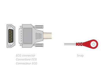 Kabel EKG 2.2 m-zatrzaskowy-do Biocare, Edan, Nihon/ECG CABLE 2.2 m-snap-Biocare, Edan, Nihon