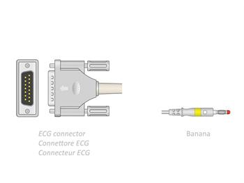 Kabel EKG 2.2 m-bananowy-kompatybilny Bionet,Spengler/ECG CABLE 2.2 m-banana-compat. Bionet,Spengler