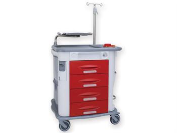 AURION wzek ratunkowy -czerwony-4 szuflady/AURION EMERGENCY TROLLEY-red-4 drawers
