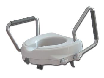 Podwyszenie deski toaletowej-z opuszczanym podokietnikami/RAISED TOILET SEAT-with reclining armres