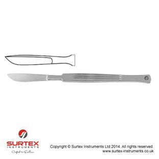 Preparacyjno-operacyjny n,wypuke ostrze-ryc.3;14cm/Dissecting/Opreating Knife Bellied Blade-Fig.3